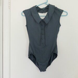 Mirella pewter blue dancewear leotard bodysuit size M